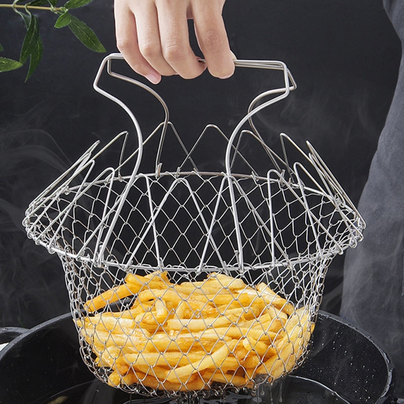 Chef Kitchen Fry Basket Stainless Steel Frying Basket