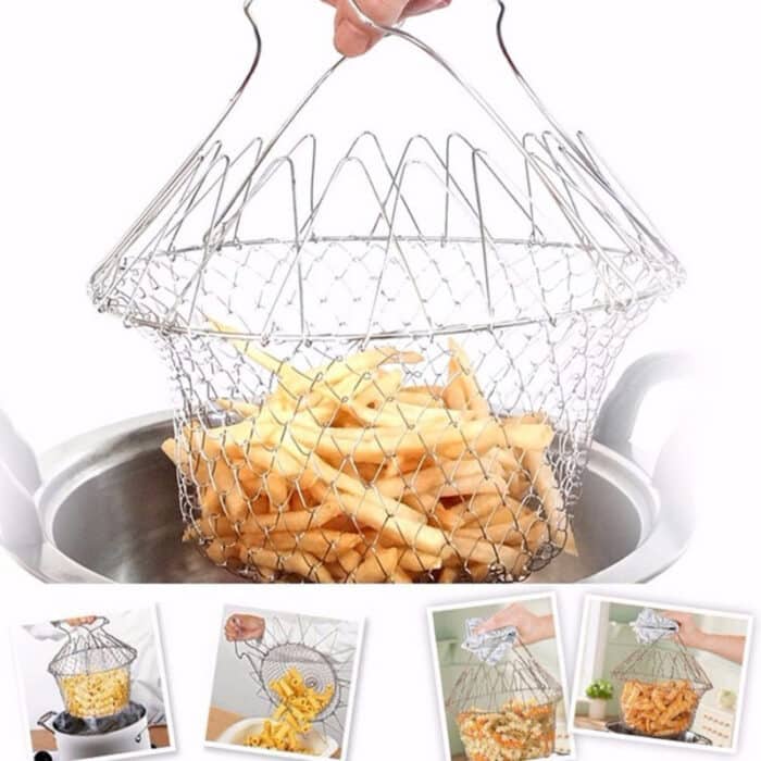 Chef Kitchen Fry Basket Stainless Steel Frying Basket